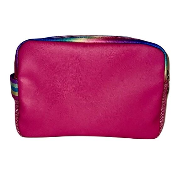 OMG Accessories Glam Ombre Metallic Tie Dye Quilted Pouch Cosmetics Toiletry Bag - Picture 6 of 11